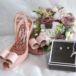 shoes ear rings and flowers